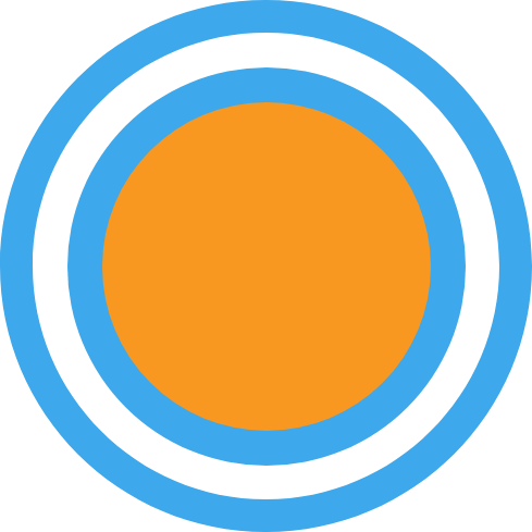 Sky blue circle with orange circle in it