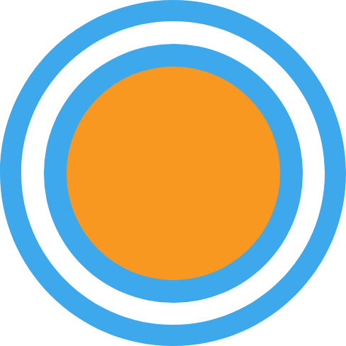 Group 52 Sky blue circle with orange circle in it