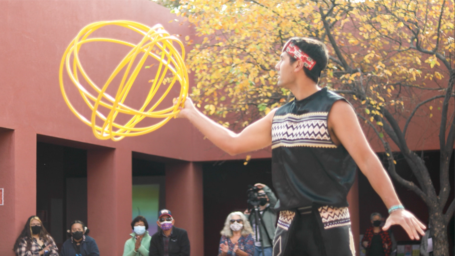 Man holding hoops