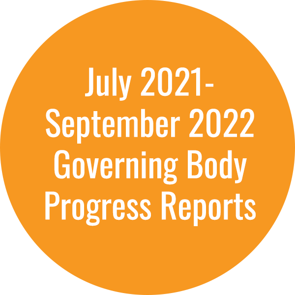 Redevelopment Plans -- July 2021-September 2022 Governing Body Progress Reports
