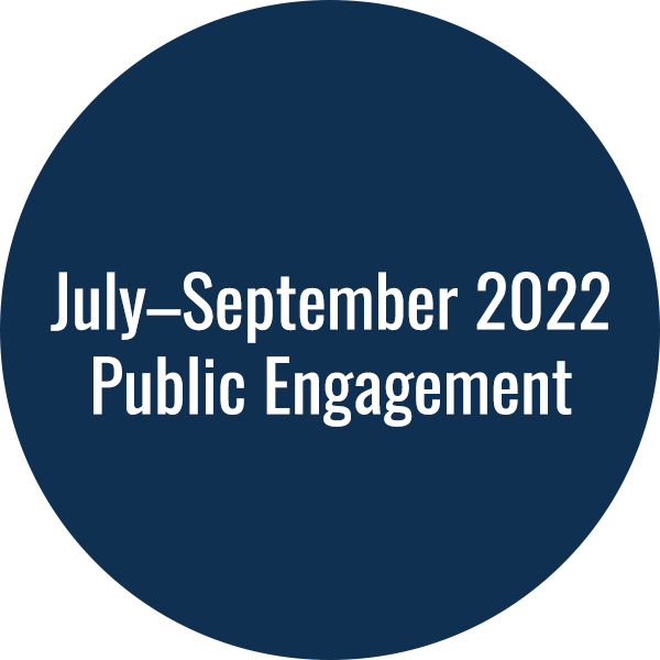 July-Sept 2022 Public Engagement